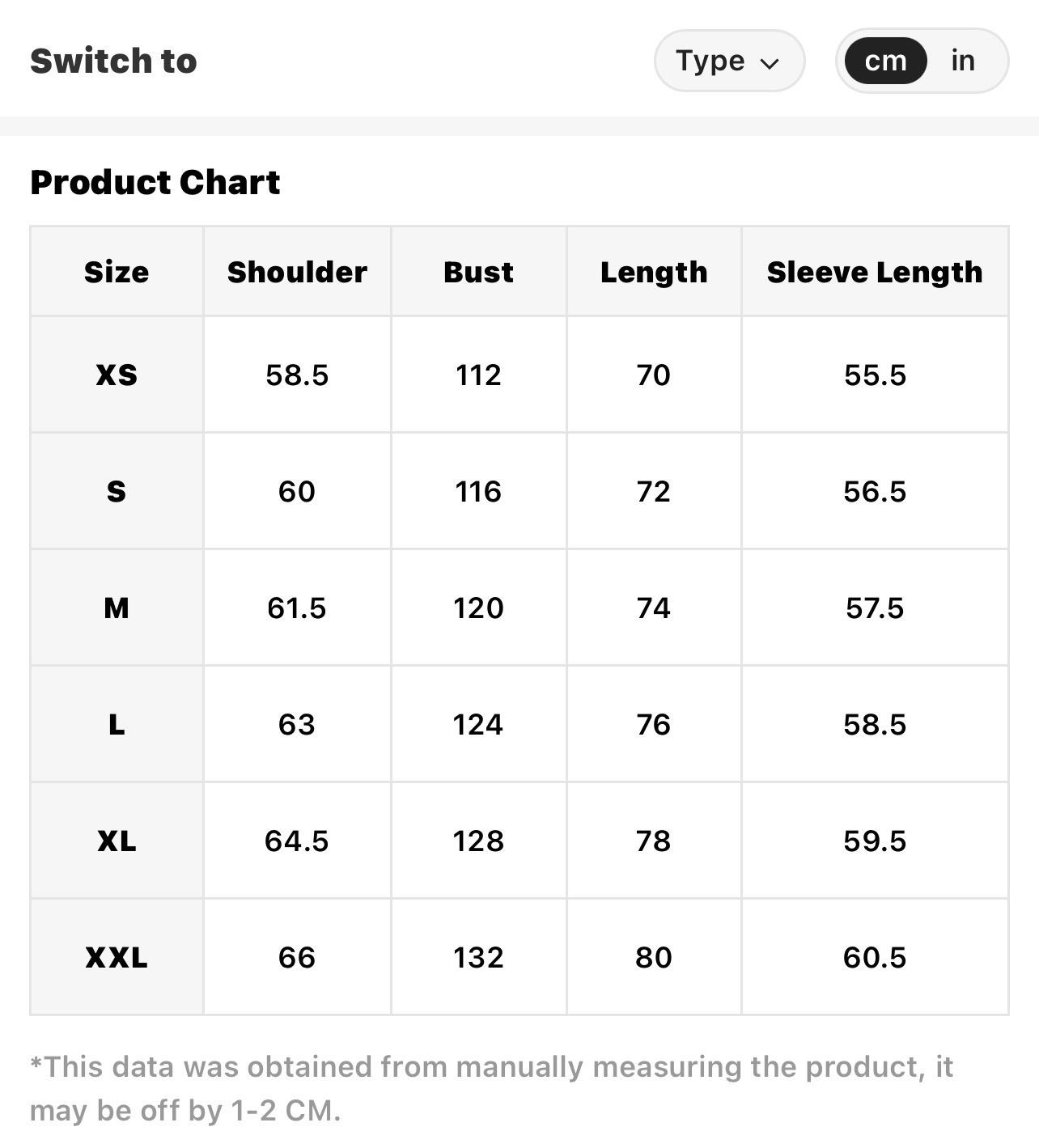 Size Chart